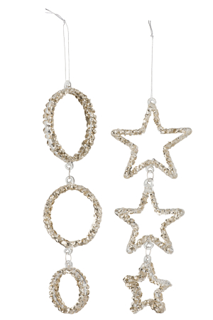 SALE % - Set 2 decoratiuni, Sticla, Maro, 23x9x2.5
