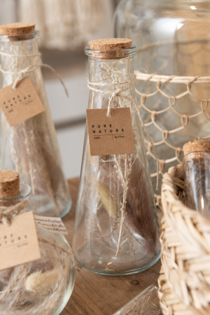 SALE % - Set 2 decoratiuni, Sticla, Natural, 8x8x18.5