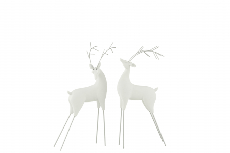 Decoratiuni - Set 2 figurine asortate, Compozit, Alb , 12x6x25 cm