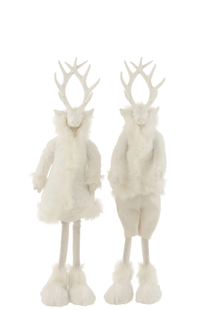 Decoratiuni - Set 2 figurine asortate, Compozit, Alb , 43x15x75 cm
