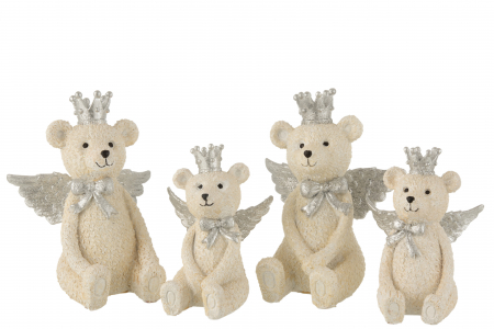 Set 2 figurine asortate, Compozit, Argintiu, 23x14x18 cm [2]