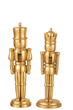 Spargatorul de nuci - Set 2 figurine asortate, Compozit, Auriu, 10x10x39.5 cm