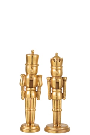 Spargatorul de nuci - Set 2 figurine asortate, Compozit, Auriu, 7.6x7.6x31.5 cm