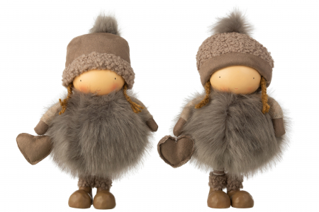 Decoratiuni - Set 2 figurine asortate, Compozit, Gri, 35x17x33 cm