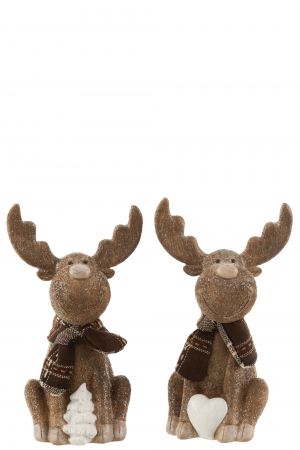 Decoratiuni - Set 2 figurine asortate, Compozit, Maro, 15x12x26 cm