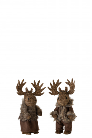 Decoratiuni - Set 2 figurine asortate, Rachita/bambus, Maro, 16.5x17x29 cm