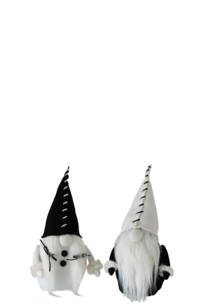 Mos Craciun - Set 2 figurine asortate, Textil, Alb , 11x14x28 cm