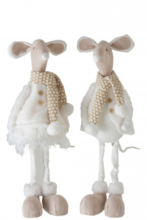 Decoratiuni - Set 2 figurine asortate, Textil, Alb , 25.5x28.5x63 cm