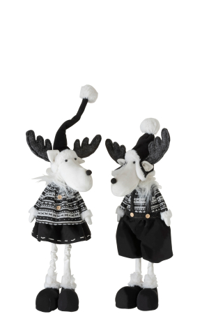 Decoratiuni - Set 2 figurine asortate, Textil, Alb, 25x22x63 cm