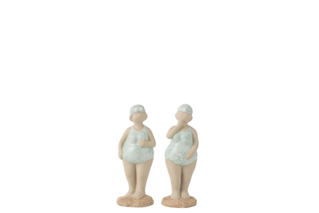 SALE % - Set 2 figurine, Ceramica, Albastru, 11x4.5x14.5