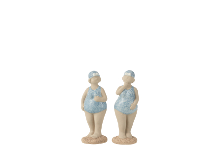 Mare si soare - Set 2 figurine, Ceramica, Albastru, 11x4.5x14.5