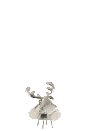 CADOURI - Set 2 figurine Deer, Metal, Argintiu, 11.5x11.5x12.5 cm