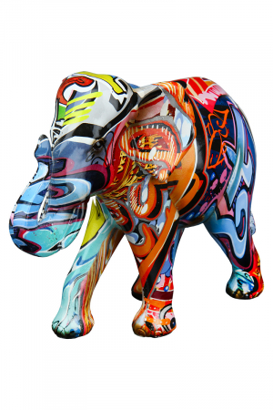 Set 2 figurine Elephant Street Art, Rasina, Multicolor, 23x17x10 cm [2]
