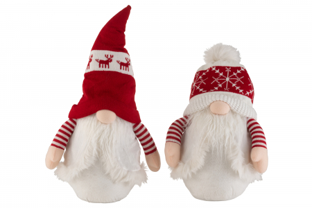 Jucarii de plus - Set 2 figurine Gnome, Fibre sintetice, Maro, 29x19x64 cm