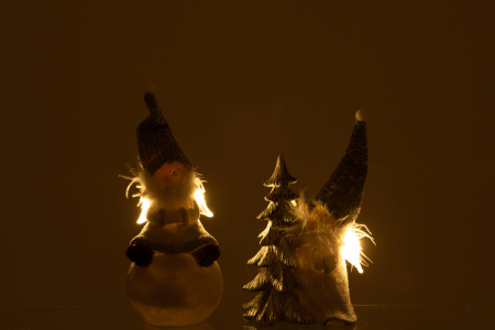 Set 2 figurine inger asortate, Compozit, Gri, 10x24x13 cm [2]