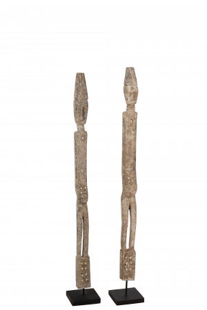 Tribal - Set 2 figurine Kali, Lemn, Gri, 15x15x120.5 cm