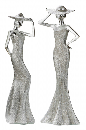 Set 2 figurine Lady Diva, rasina, argintiu, 8.5x30x10 cm [1]