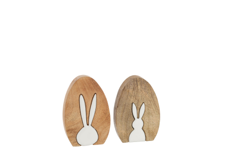 SALE % - Set 2 figurine, Lemn, Alb, 9x2.5x13