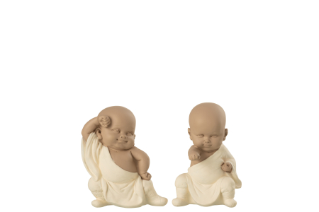 Oriental - Set 2 figurine, Material sintetic, Bej, 7.5x7.5x11
