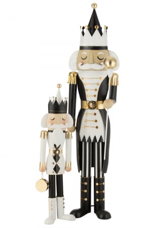 Decoratiuni - Set 2 figurine Nutcracker,metal, alb-negru, 166 cm/106 cm