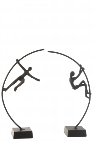IN STOC - Set 2 figurine Person Hanging/Climbing, Aluminiu, Negru, 25x10x53 cm