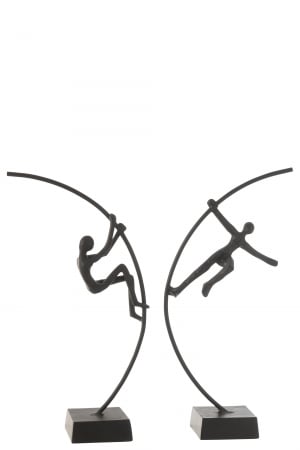 Set 2 figurine Person Hanging/Climbing, Aluminiu, Negru, 25x10x53 cm [1]