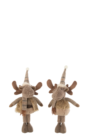 SALE % - Set 2 figurine Reindeer Winter, Fibre sintetice, Maro, 16x16x33 cm