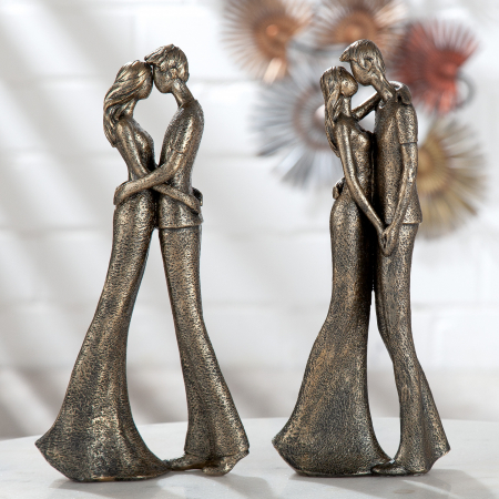 IN STOC - Set 2 figurine Romance, Rasina, Bronz, 13x30x4.5 cm