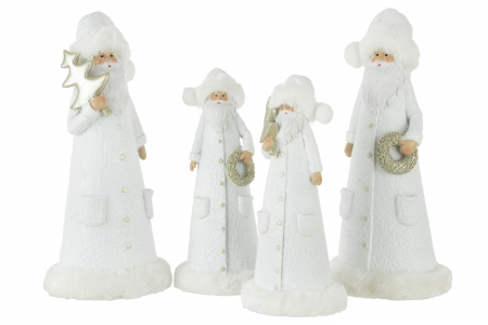 Set 2 figurine Santa Claus, Rasina, Alb, 13.5x13.5x30 cm [1]