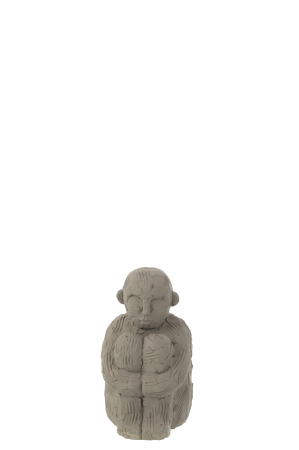 FIGURINE - Set 2 figurine Sitting, Ciment, Gri, 12x10x18 cm