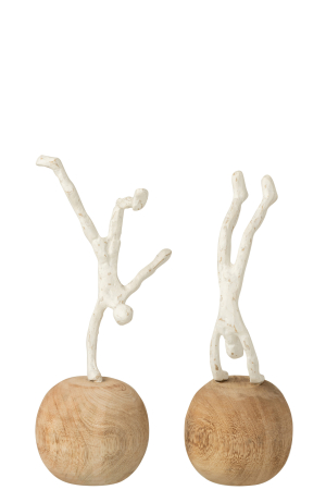 FIGURINE - Set 2 figurine Standing Fine, Lemn, Natural, 12x12x30 cm