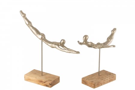 Set 2 figurine Swimmer, Rasina, Argintiu, 36x9x37.5 cm [1]