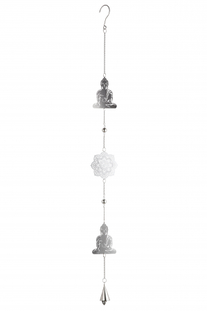 Set 2 ghirlande Buddha, Otel, Argintiu, 10x102x3 cm [4]
