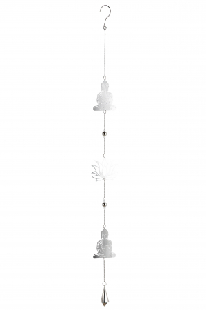 Set 2 ghirlande Buddha, Otel, Argintiu, 10x102x3 cm [3]