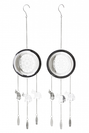 Set 2 ghirlande Dream Catcher Elephant, otel, argintiu, 18x75 cm [1]