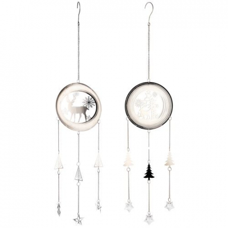 SALE % - Set 2 ghirlande Dream Catcher, Otel, Argintiu, 0.5x18x80 cm