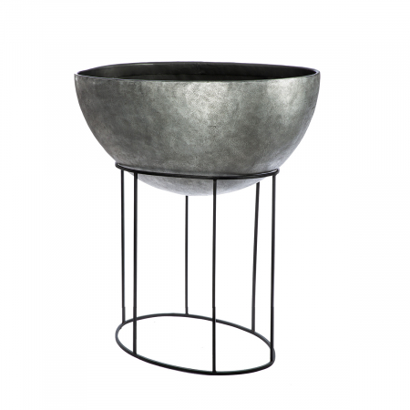 Set 2, Jardiniera XXL, oval, Felicia, Aluminiu, Fier, gri, PU 1, L. 55,5 cm, L. 109,5 cm, H. 146 cm [1]