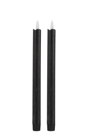 Lumanari - Set 2 lumanari LED, Ceara, Negru, 5.5x2.5x29.5 cm