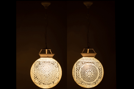 Set 2 lustre Eki, Sticla, Alb, 35x35x85 cm [2]