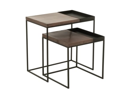 LIVING - Set 2 Masa laterala MetBronz/Bl