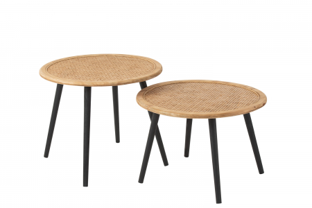 LIVING - Set 2 masute Bamboo, Lemn, Natural, 68x68x57 cm