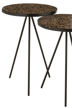 Set 2 masute laterale, Material sintetic, Maro, 38x38x58 [1]