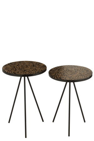 Set 2 masute laterale, Material sintetic, Maro, 38x38x58 [3]