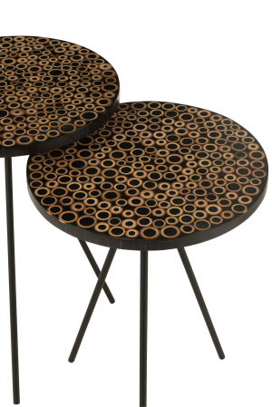 Set 2 masute laterale, Material sintetic, Maro, 38x38x58 [2]