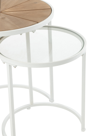 Set 2 masute laterale, Sticla, Alb , 50x50x56 [3]