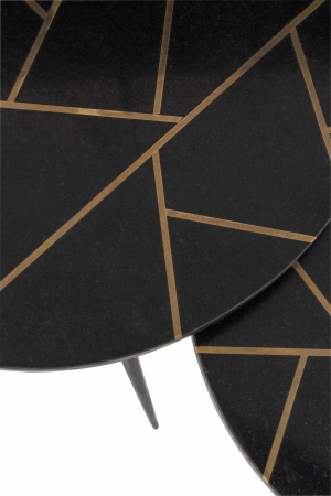 Set 2 masute Marble, Metal, Negru, 41x41x46 cm [2]