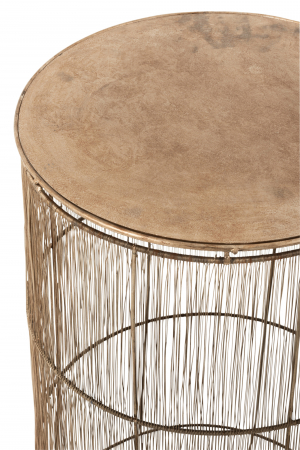 Set 2 masute, Metal, Auriu, 41x41x72 cm [2]