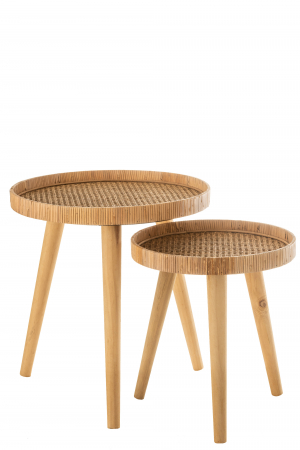 LIVING - Set 2 masute, Ratan/Bambus, Natural, 51x51x54.5 cm