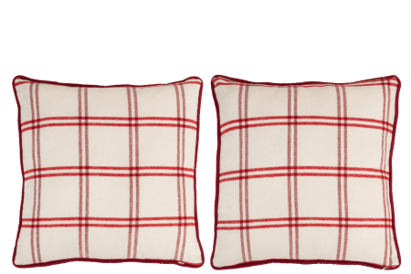 Set 2 perne, Textil, Rosu, 44x44x9.5 [1]