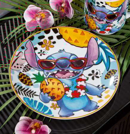 Set 2 piese, Farfurie, Stitch, Porțelan, alb, PU 3, D. 19 cm [2]